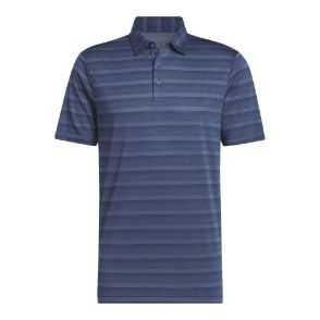 adidas Men's Two Colour Stripe Navy Golf Polo Shirt Front View
